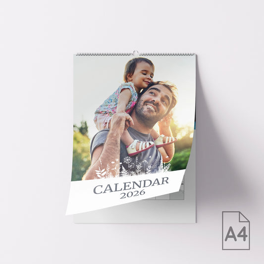 Floral Silhouette | Personalised A4 Photo Wall Calendar