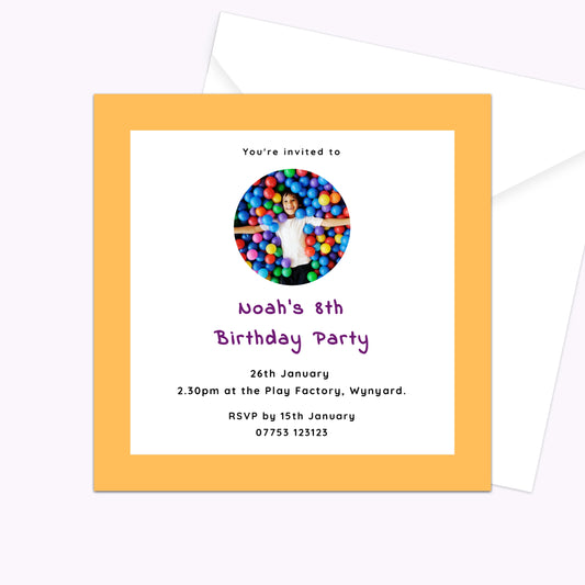 Pack of 10 'Create Your Own' Personalised 12cm x 12cm Invites