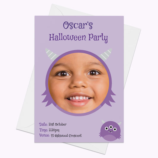 Halloween Monster Party Invites | Pack of 10 Personalised A6 Portrait Party Invitations