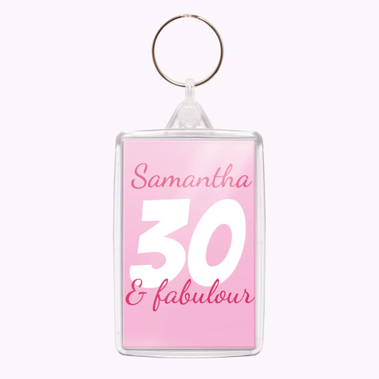 Fabulous Birthday | Personalised Birthday Acrylic Keyring