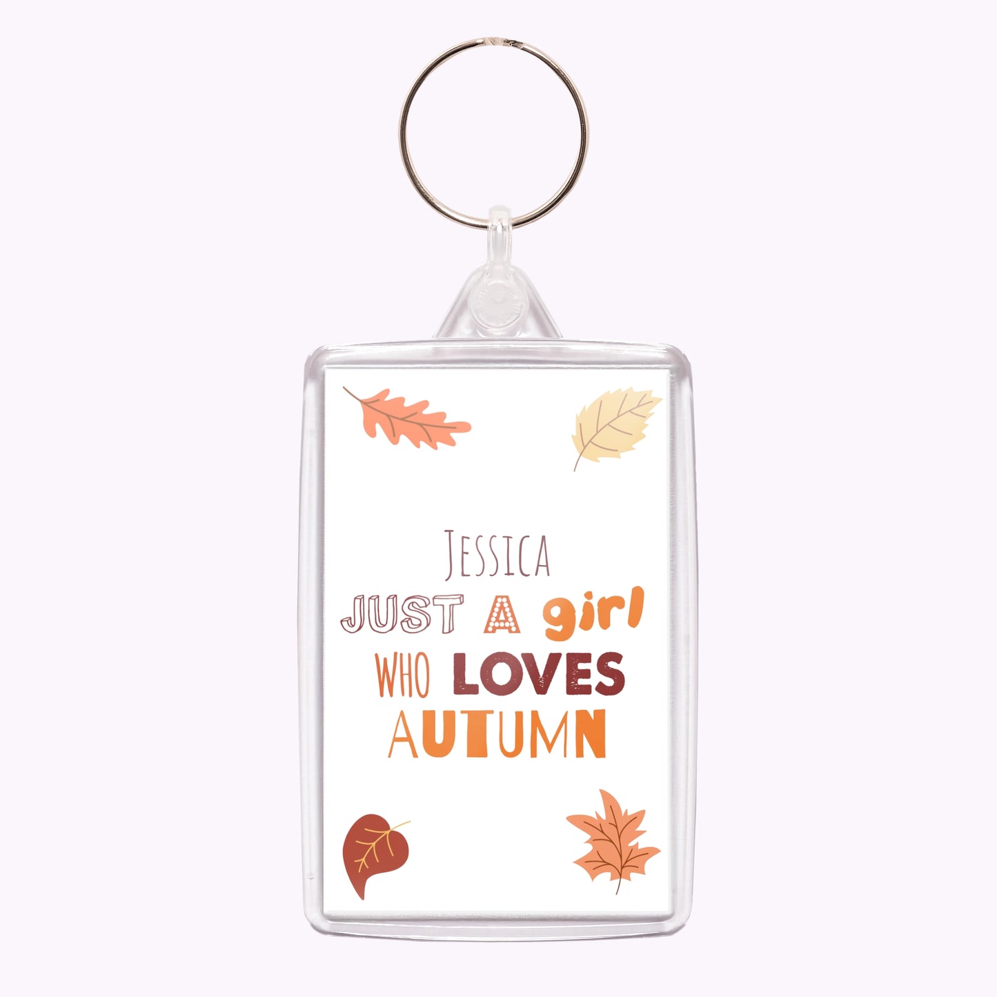 Loves Autumn | Personalised Halloween Acrylic Keyring - Portrait