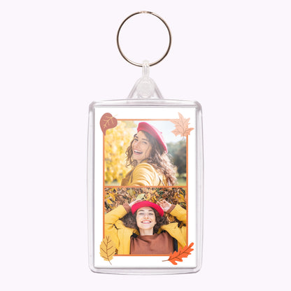Loves Autumn | Personalised Halloween Acrylic Keyring - Portrait
