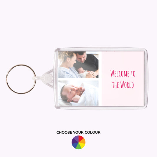 Double-Sided Personalised Acrylic Photo Keyring - Landscape