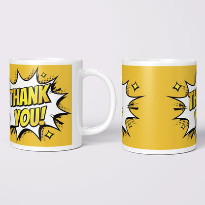 Thank You Comic Book Style | 11oz Classic White Mug