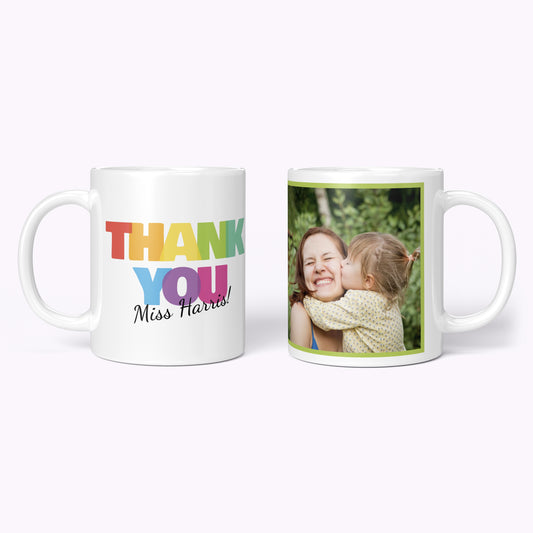 Rainbow 'Custom Name' Thank You | 11oz Classic White Mug