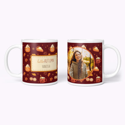 "Hello Autumn" Pumpkin Spice Personalised Mug