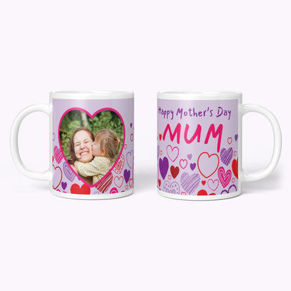 Happy Hearts | Personalised 11oz White Mug