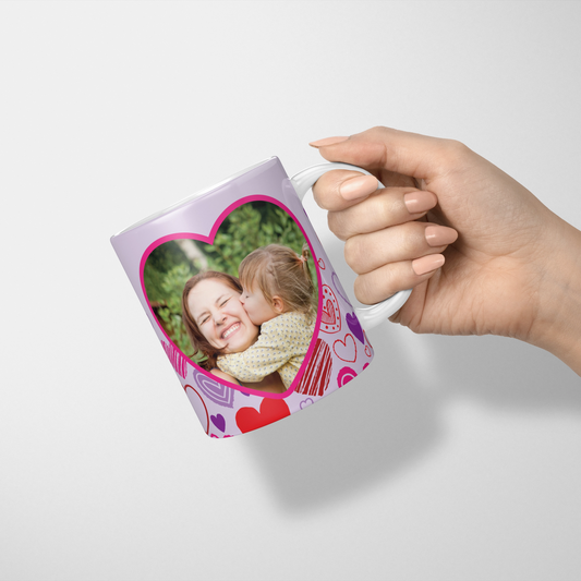 Happy Hearts | Personalised 11oz White Mug