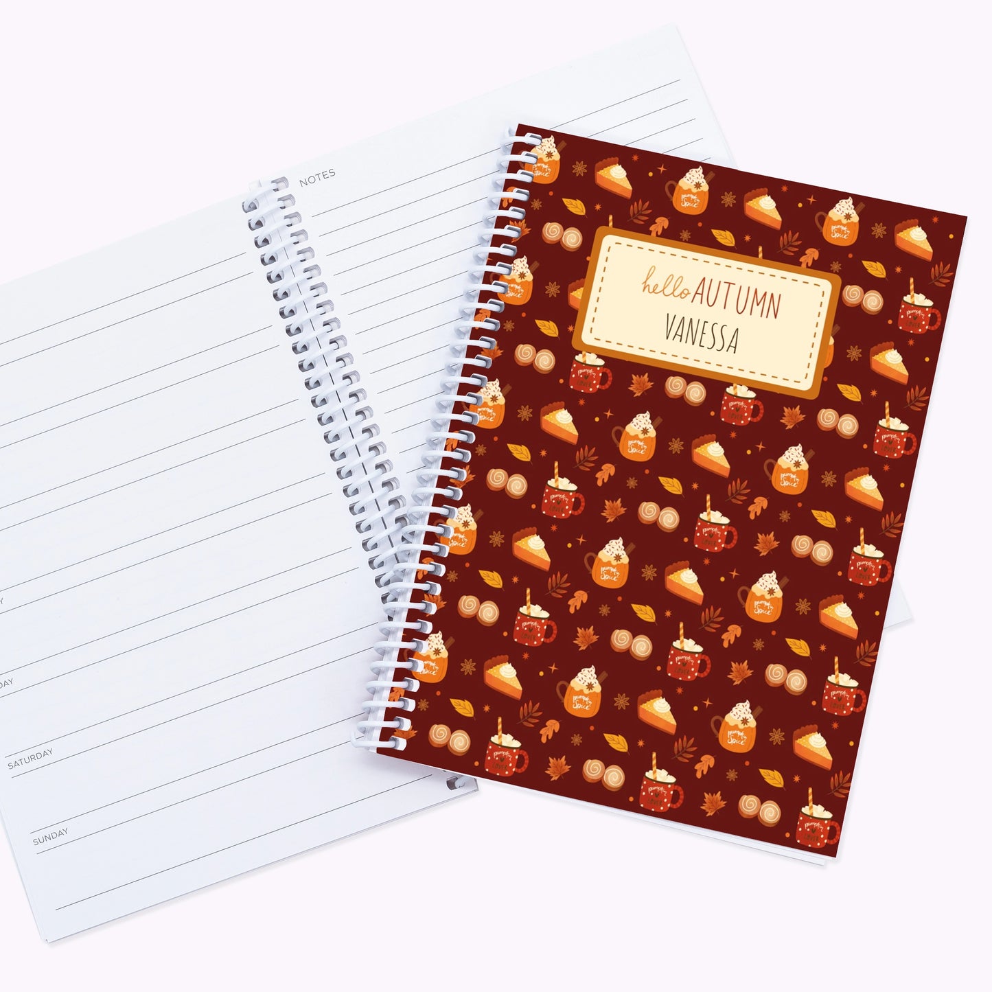 Pumpkin Spice | Personalised A5 Halloween Organiser Notebook