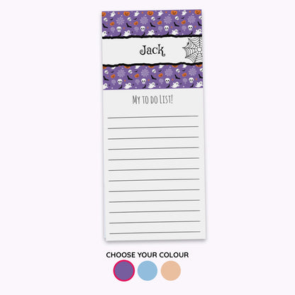 Spooky and Sweet | Personalised Halloween Shopping List Notepad