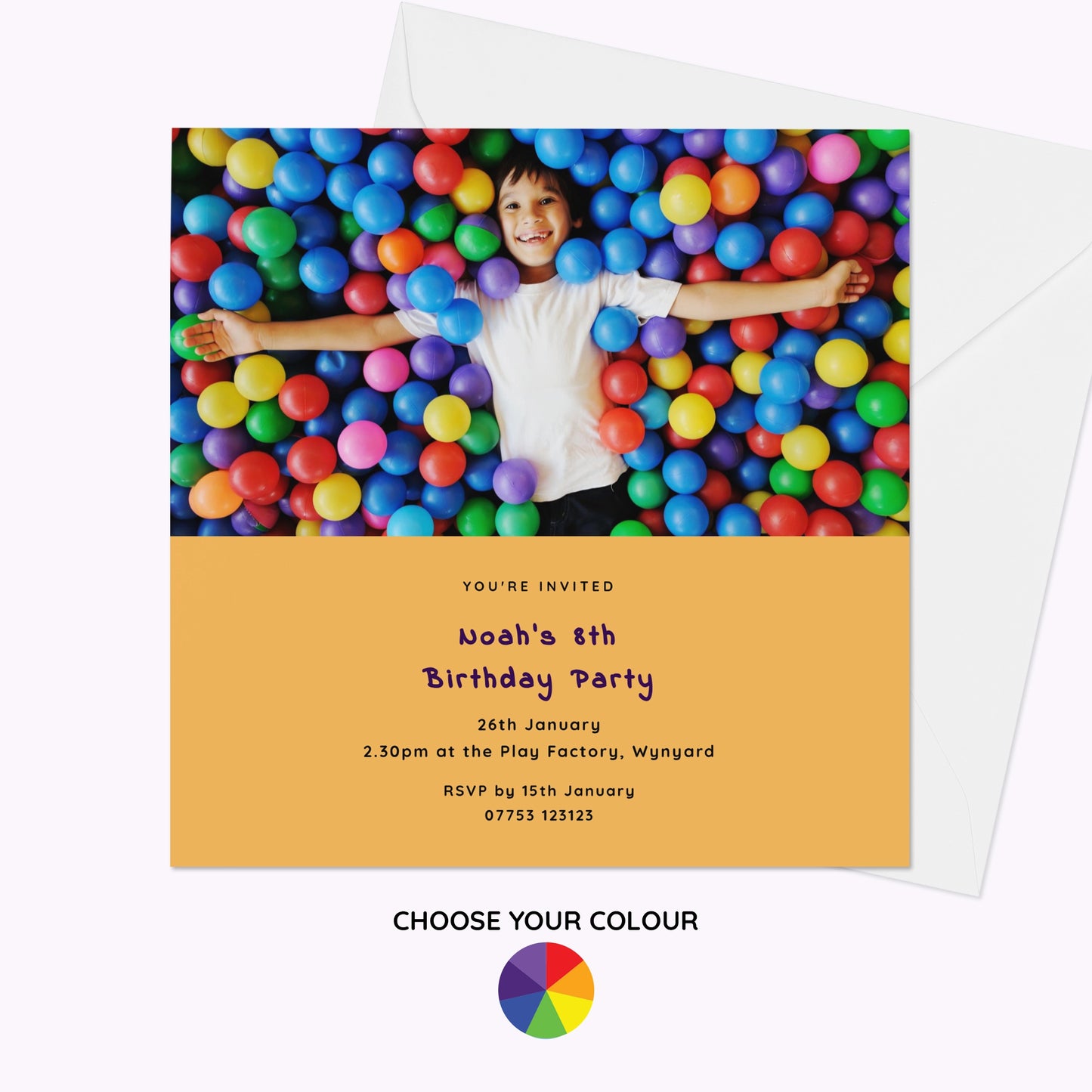 Pack of 10 'Create Your Own' Personalised 12cm x 12cm Invites