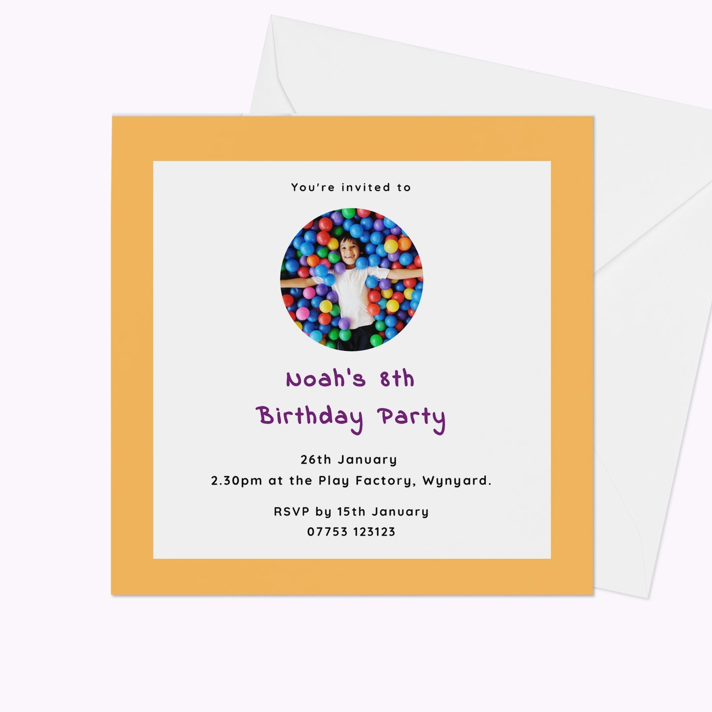 Pack of 10 'Create Your Own' Personalised 12cm x 12cm Invites