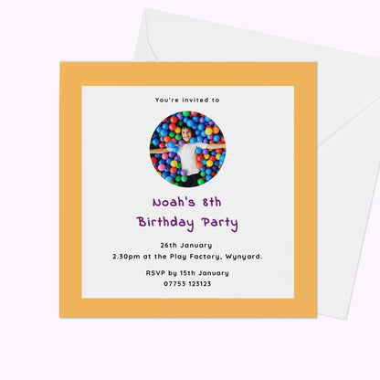 Pack of 10 'Create Your Own' Personalised 12cm x 12cm Invites