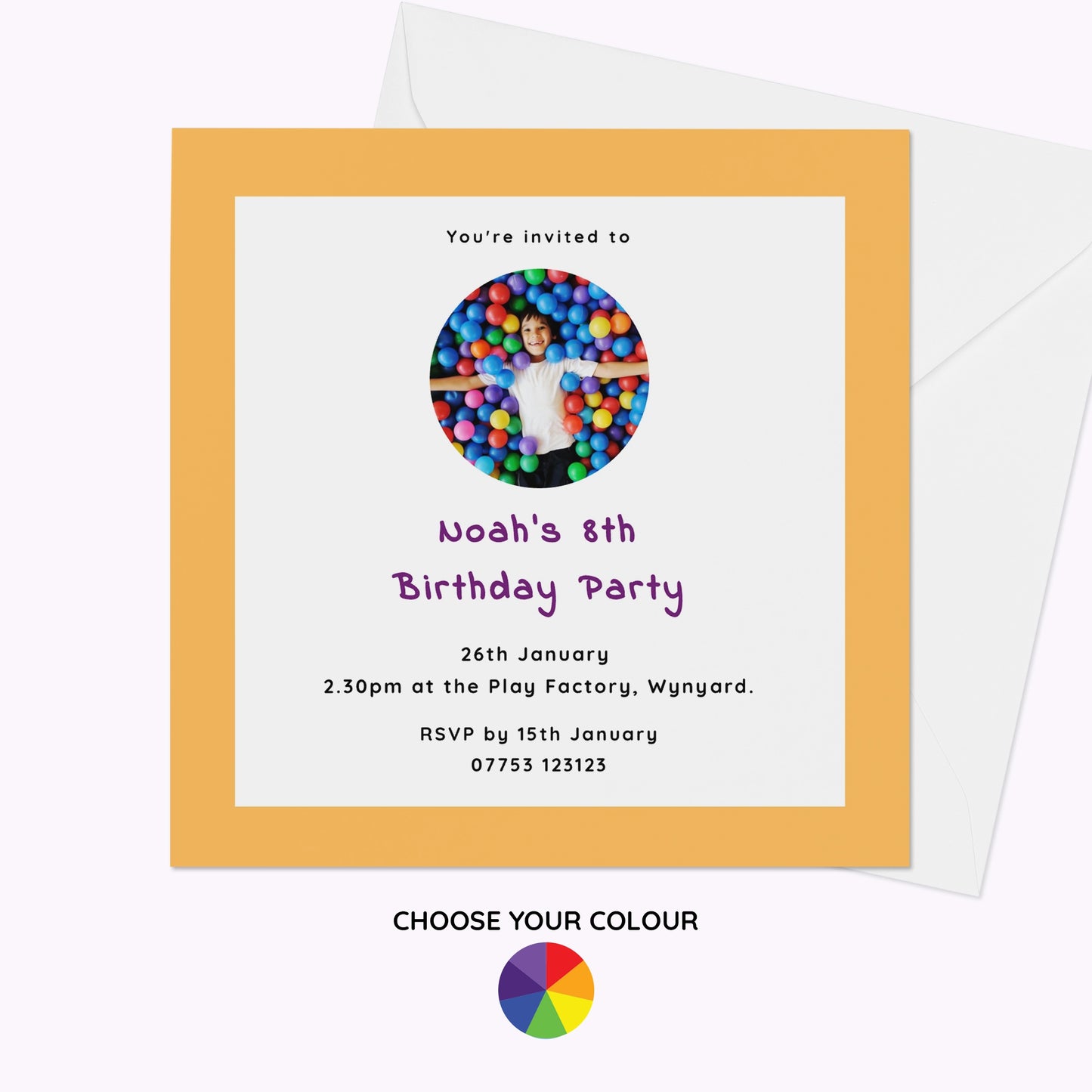 Pack of 10 'Create Your Own' Personalised 12cm x 12cm Invites