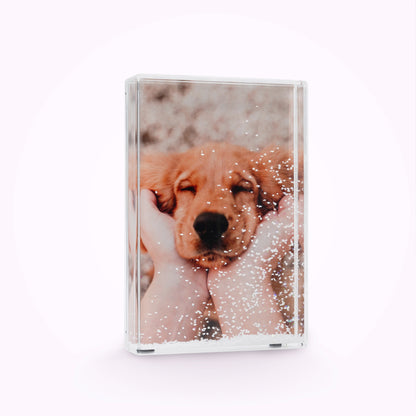Acrylic Personalised Photo Block with Snow Effect
