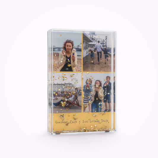 Acrylic Personalised Photo Block with Star Effect