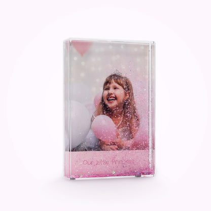 Acrylic Personalised Photo Block with Confetti