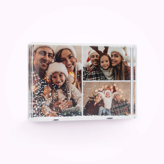 Acrylic Personalised Photo Block with Snow Effect