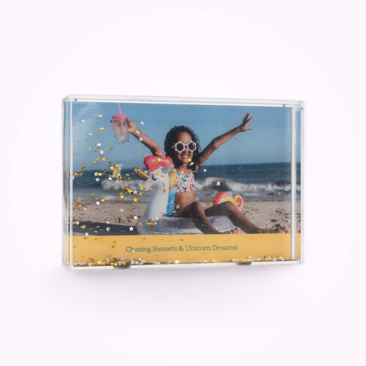 Acrylic Personalised Photo Block with Star Effect