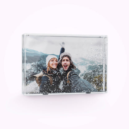 Acrylic Personalised Photo Block with Glitter Effect