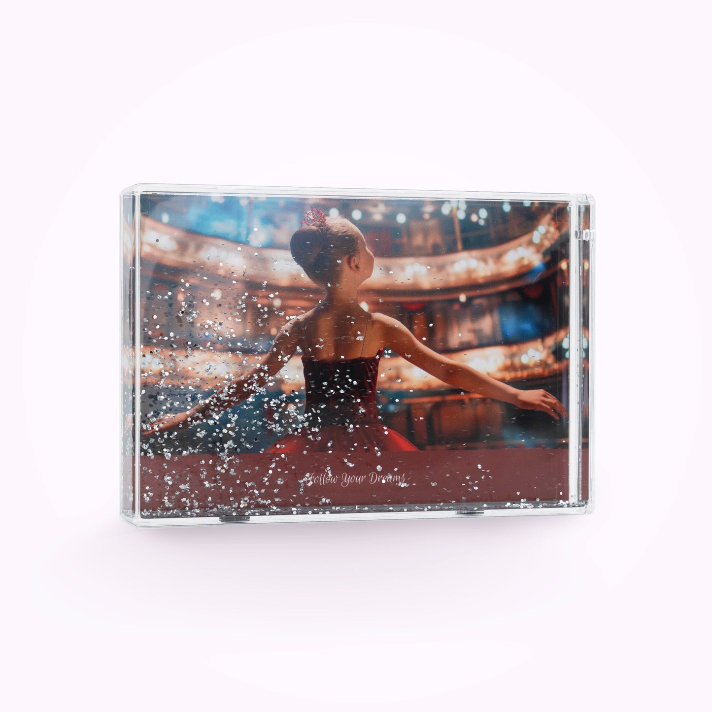 Acrylic Personalised Photo Block with Glitter Effect