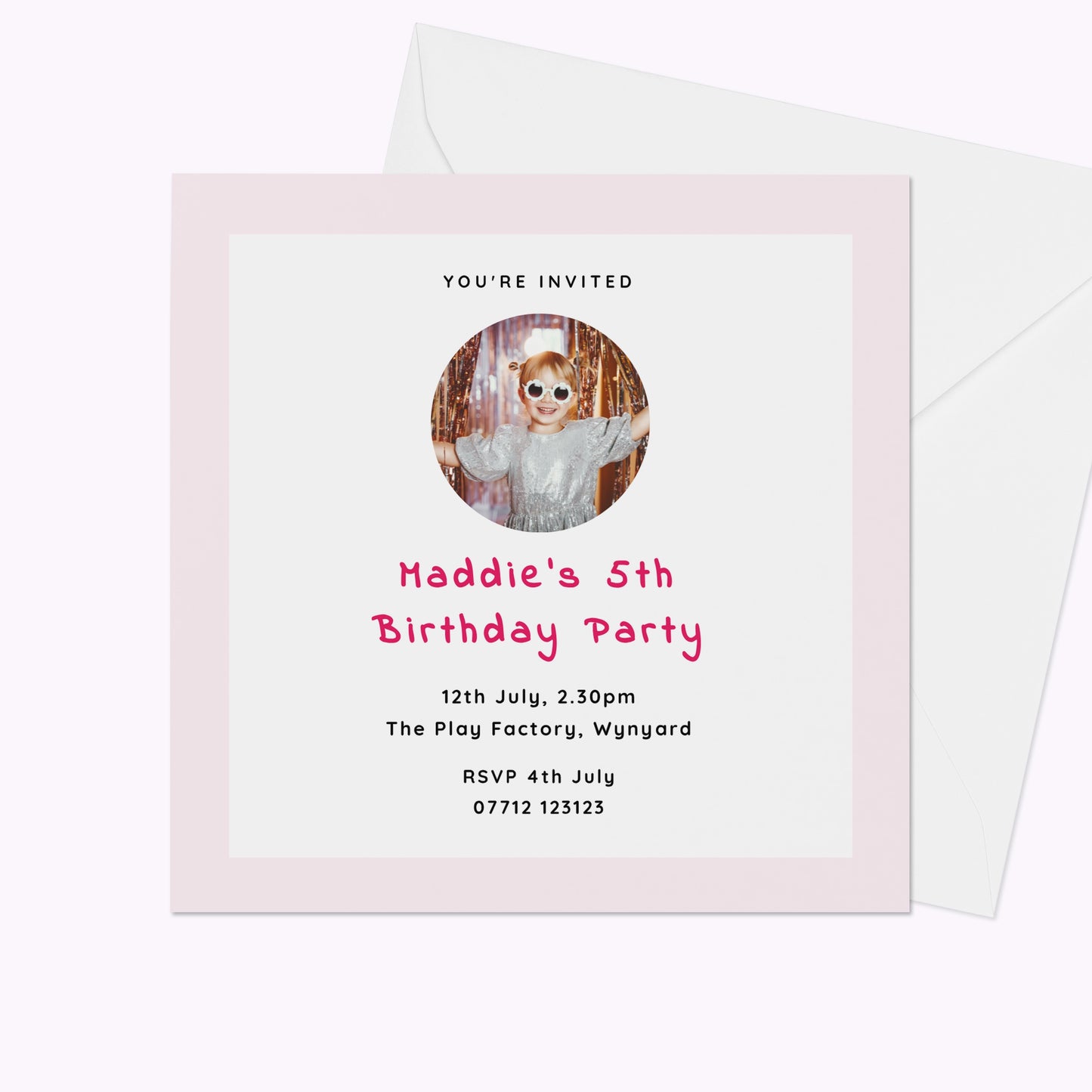 Pack of 10 'Create Your Own' Personalised 12cm x 12cm Invites