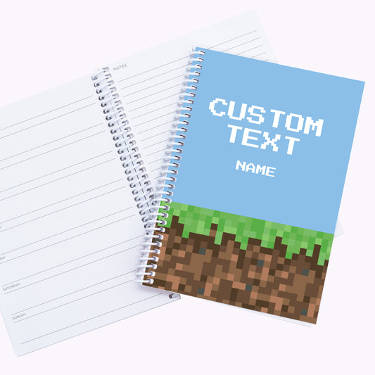 Pixel Block Gamer | A5 Personalised Photo Ring Bound Weekly Organiser