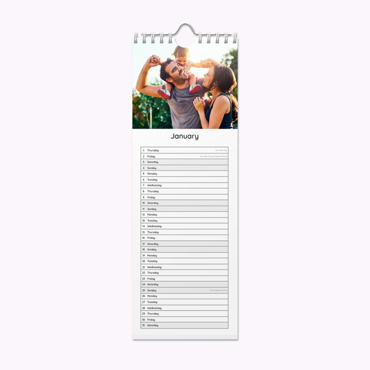 Personalised Slim Photo Wall Calendar