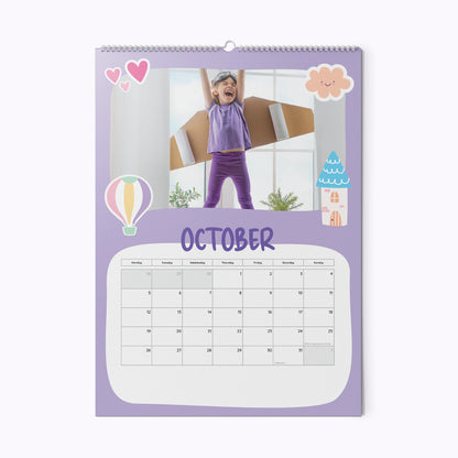 Unicorns & Princesses | Personalised A4 Photo Wall Calendar