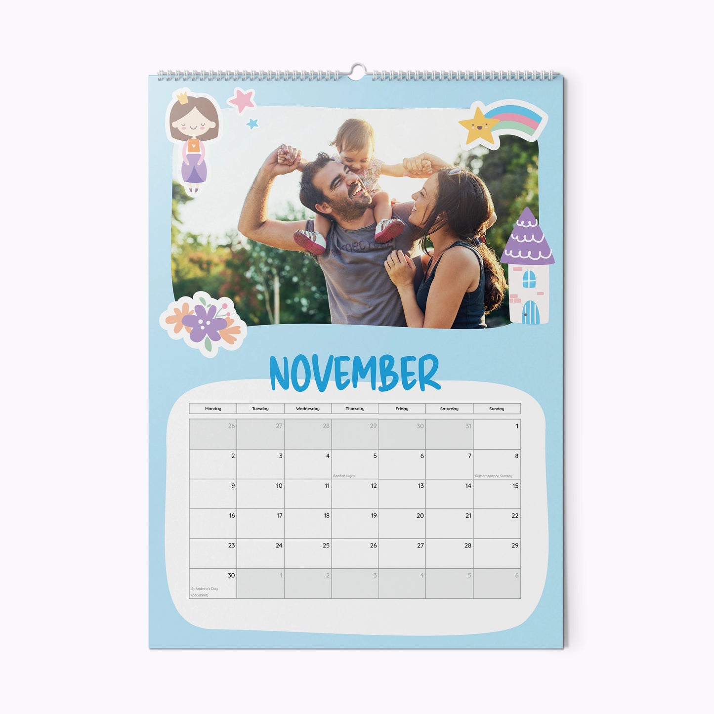 Unicorns & Princesses | Personalised A3 Photo Wall Calendar