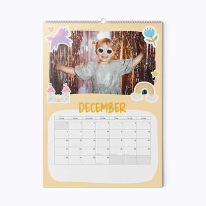 Unicorns & Princesses | Personalised A3 Photo Wall Calendar