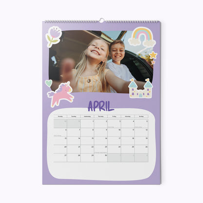 Unicorns & Princesses | Personalised A3 Photo Wall Calendar