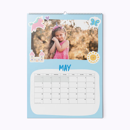 Unicorns & Princesses | Personalised A3 Photo Wall Calendar