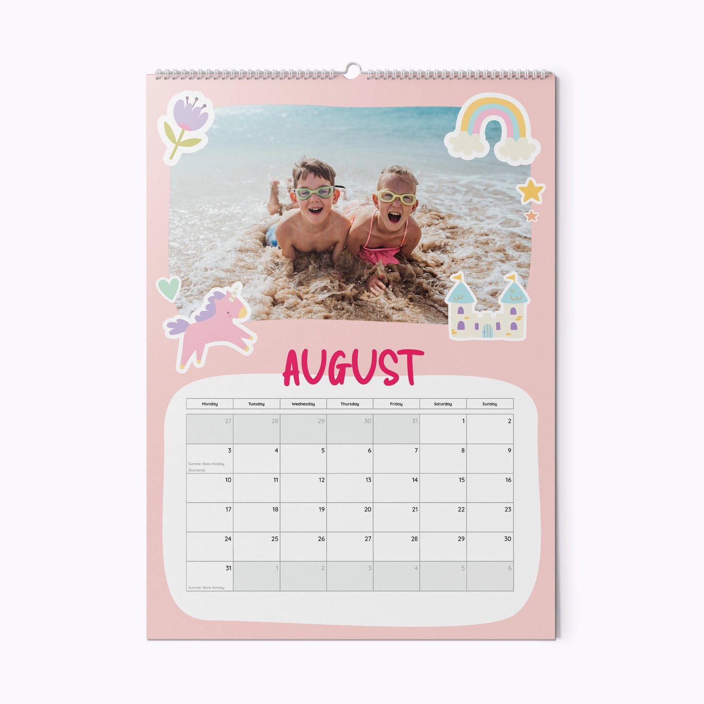 Unicorns & Princesses | Personalised A4 Photo Wall Calendar