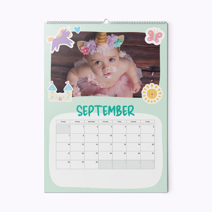 Unicorns & Princesses | Personalised A4 Photo Wall Calendar