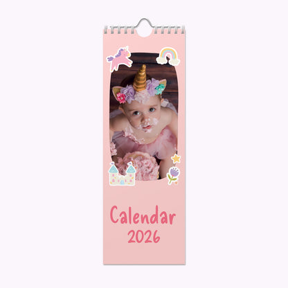 Unicorns & Princesses | Personalised Slim Photo Wall Calendar