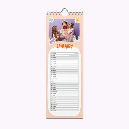 Unicorns & Princesses | Personalised Slim Photo Wall Calendar