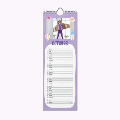 Unicorns & Princesses | Personalised Slim Photo Wall Calendar