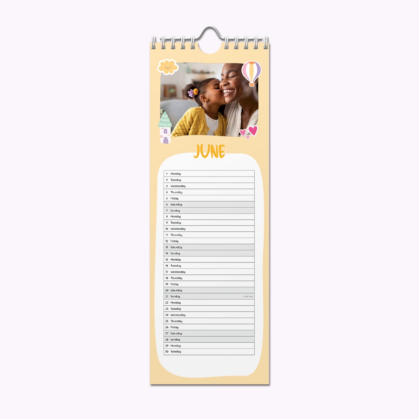 Unicorns & Princesses | Personalised Slim Photo Wall Calendar