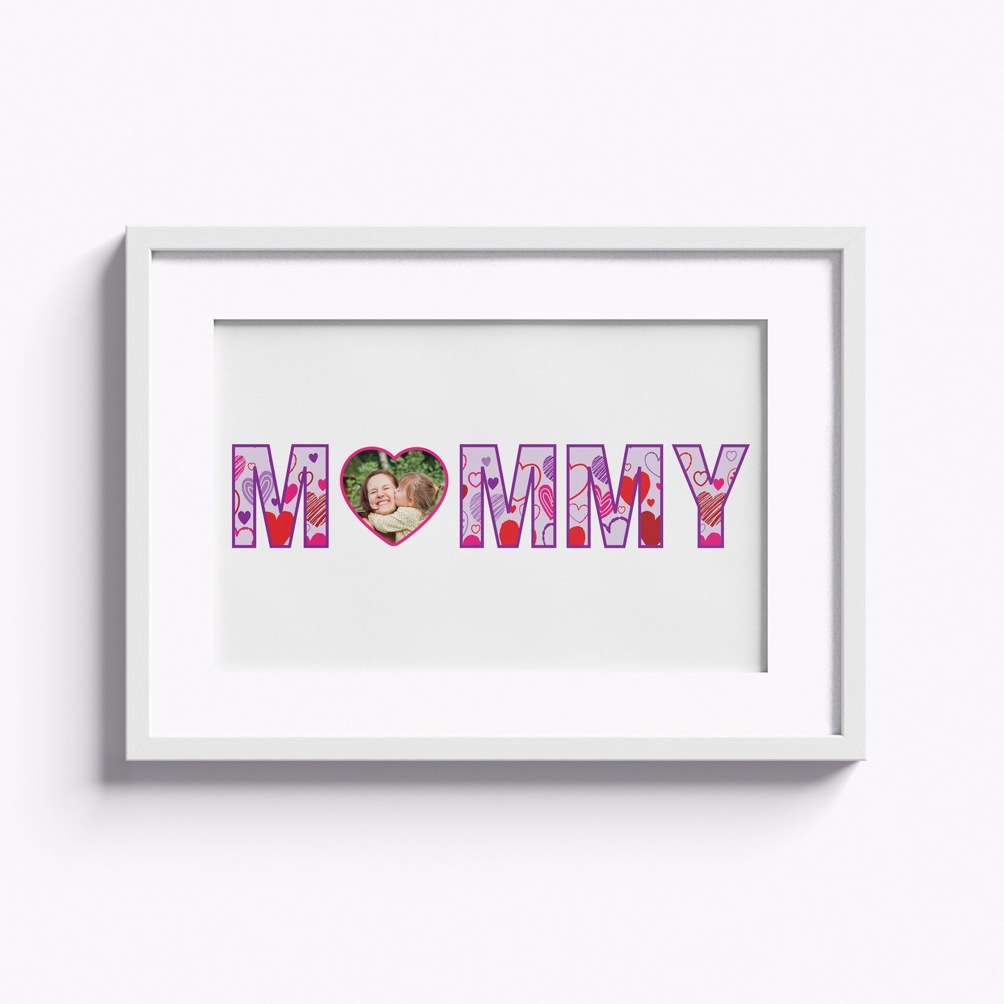 Happy Hearts Mummy | 12" x 16" White Framed Mother's Day Print