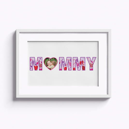 Happy Hearts Mummy | 12" x 16" White Framed Mother's Day Print
